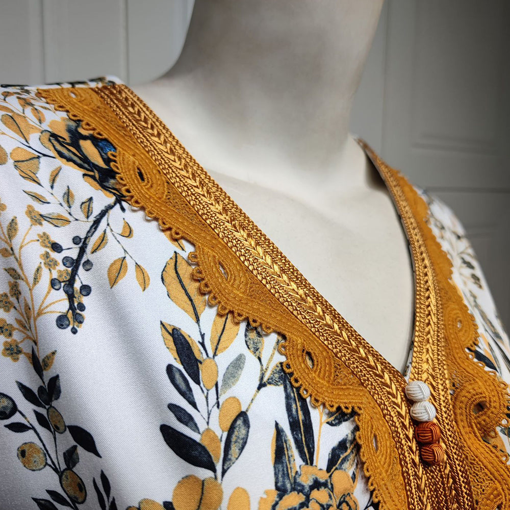 جلابية سهرة مشجرة انيقة و تطريز نحاسي - Lagonna | لاقونا جلابية سهرة مشجرة انيقة و تطريز نحاسي - Lagonna | لاقونا