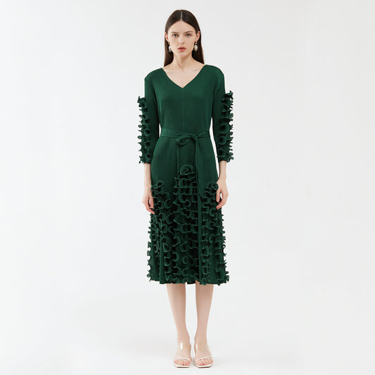 فستان تصميم كوري مشجر عصري و انيق - Lagonna | لاقونا