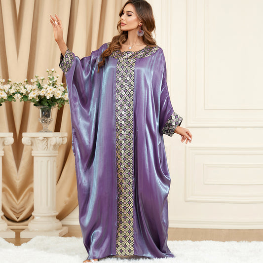 جلابية قطن موف تصميم واسع كويتي - Lagonna | لاقونا