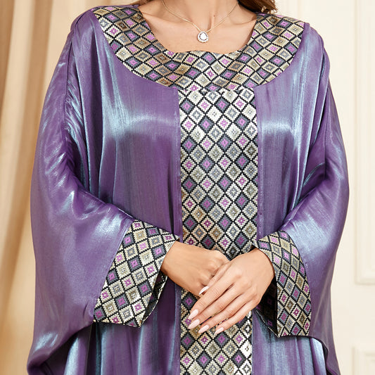 جلابية قطن موف تصميم واسع كويتي - Lagonna | لاقونا