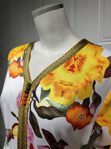 جلابية قفطان زيتي مع طرحه - Lagonna | لاقونا جلابية قفطان زيتي مع طرحه - Lagonna | لاقونا