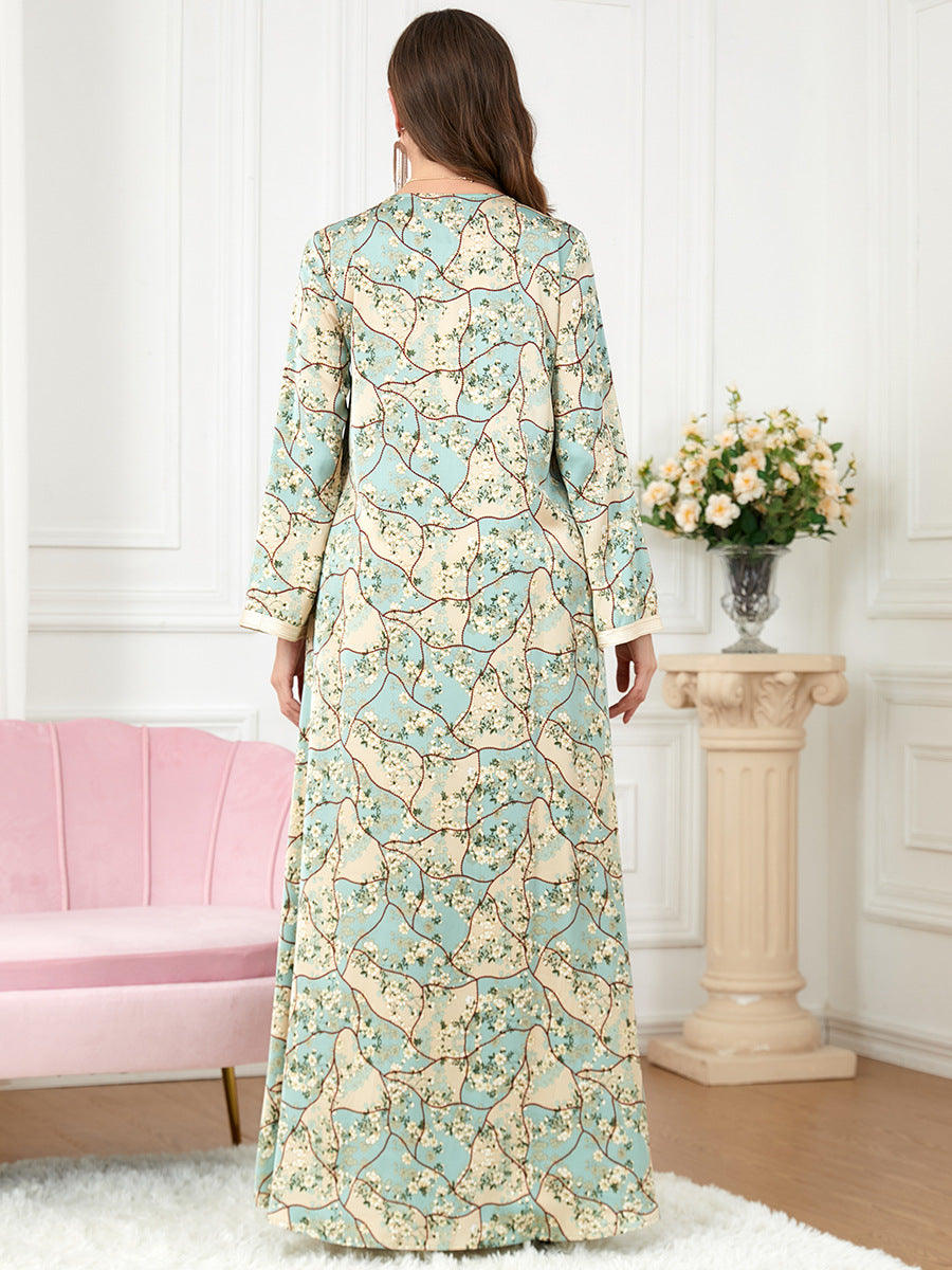 جلابية مشجرة تفاحي و وردي - Lagonna | لاقونا جلابية مشجرة تفاحي و وردي - Lagonna | لاقونا