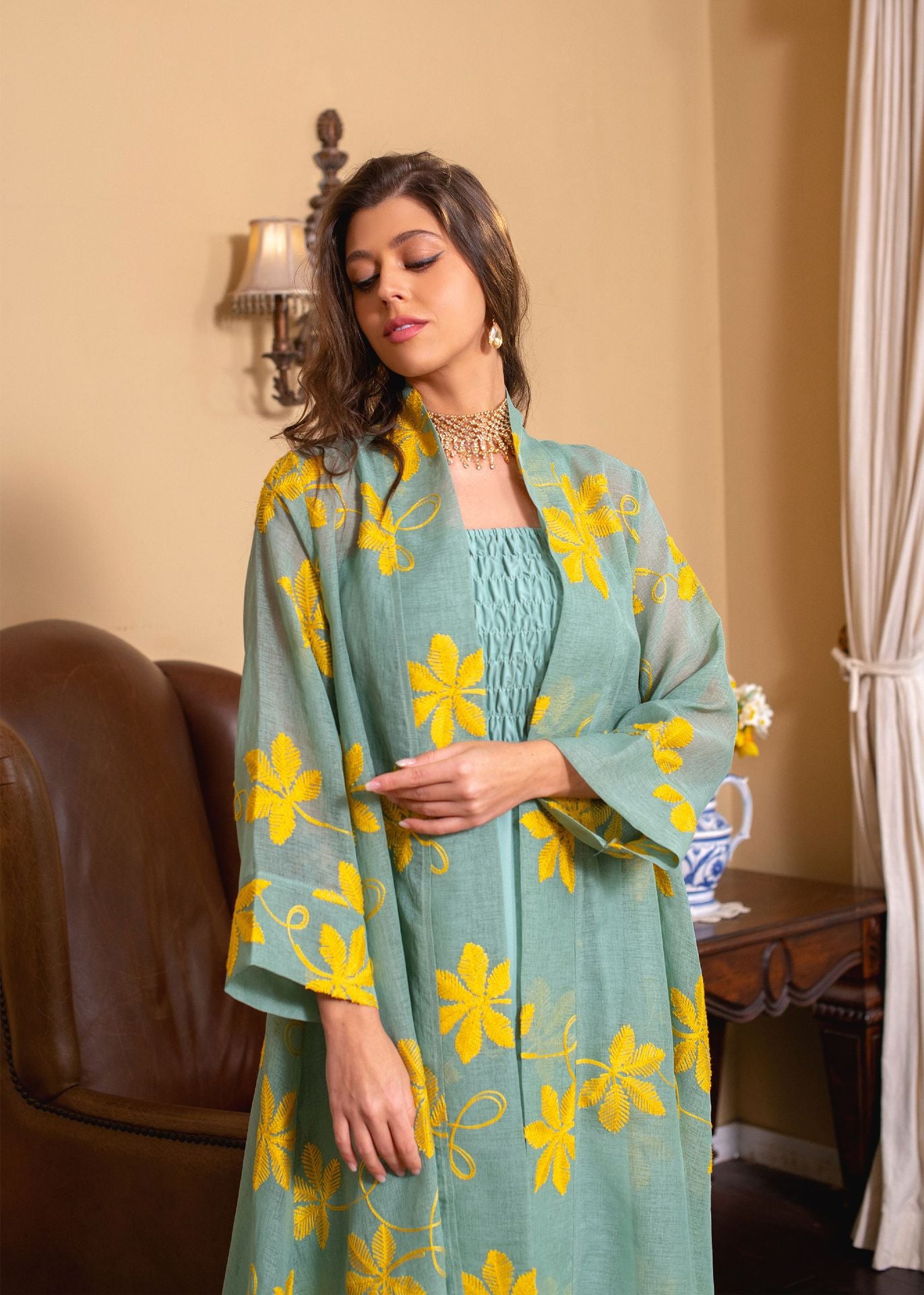 جلابية قطعتين للمناسبات تصميم فستان سهرة - Lagonna | لاقونا جلابية قطعتين للمناسبات تصميم فستان سهرة - Lagonna | لاقونا