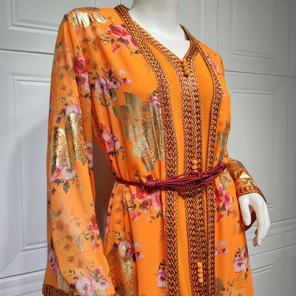 جلابية قفطان قطعتين حزام عودي - Lagonna | لاقونا جلابية قفطان قطعتين حزام عودي - Lagonna | لاقونا