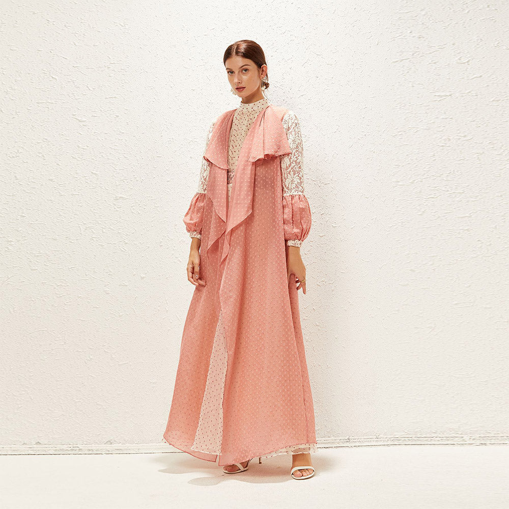 جلابية شيفون مطرزة أنيق وفضفاض - Lagonna | لاقونا جلابية شيفون مطرزة أنيق وفضفاض - Lagonna | لاقونا