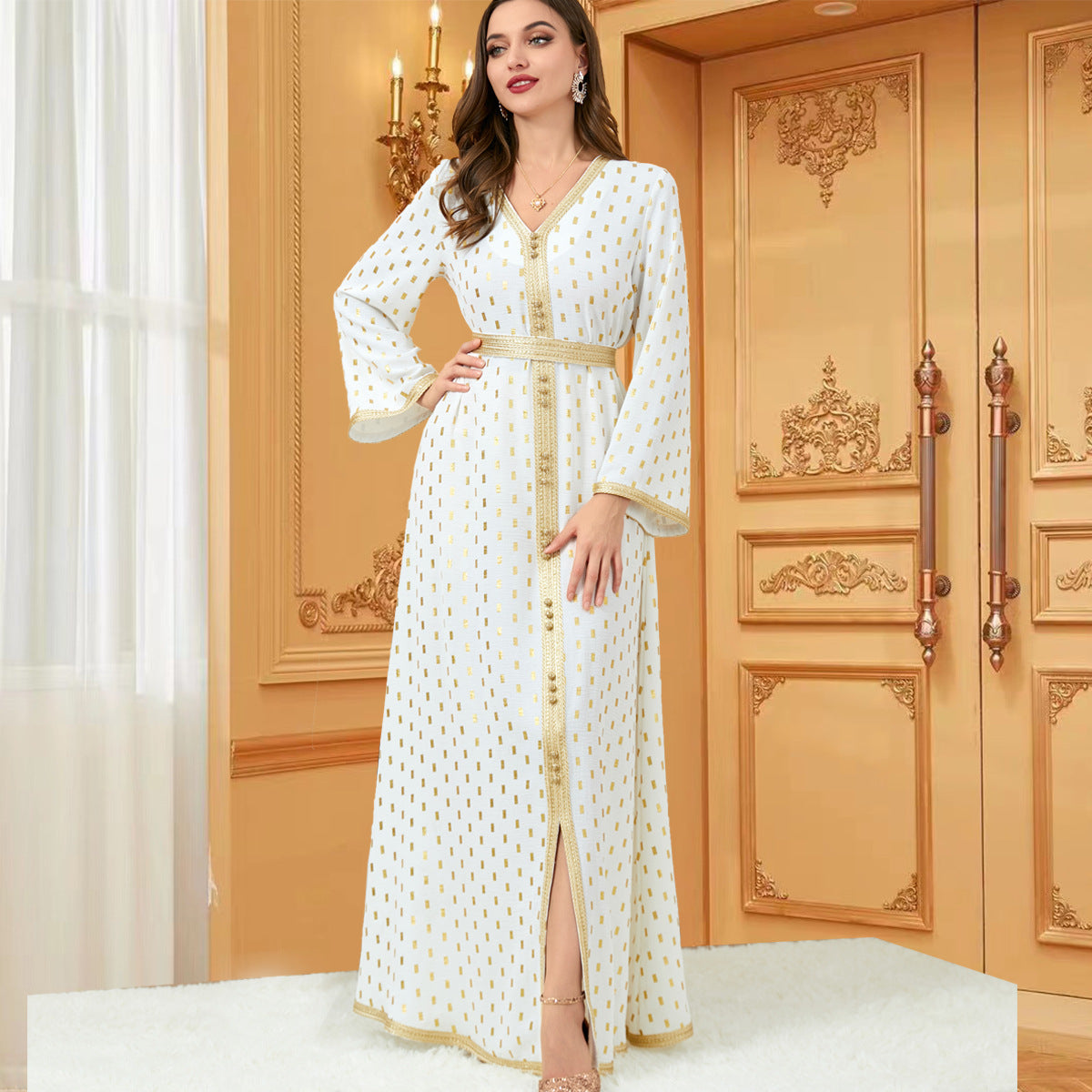 جلابية بيضاء فخمة للمناسبات قفطان - Lagonna | لاقونا جلابية بيضاء فخمة للمناسبات قفطان - Lagonna | لاقونا