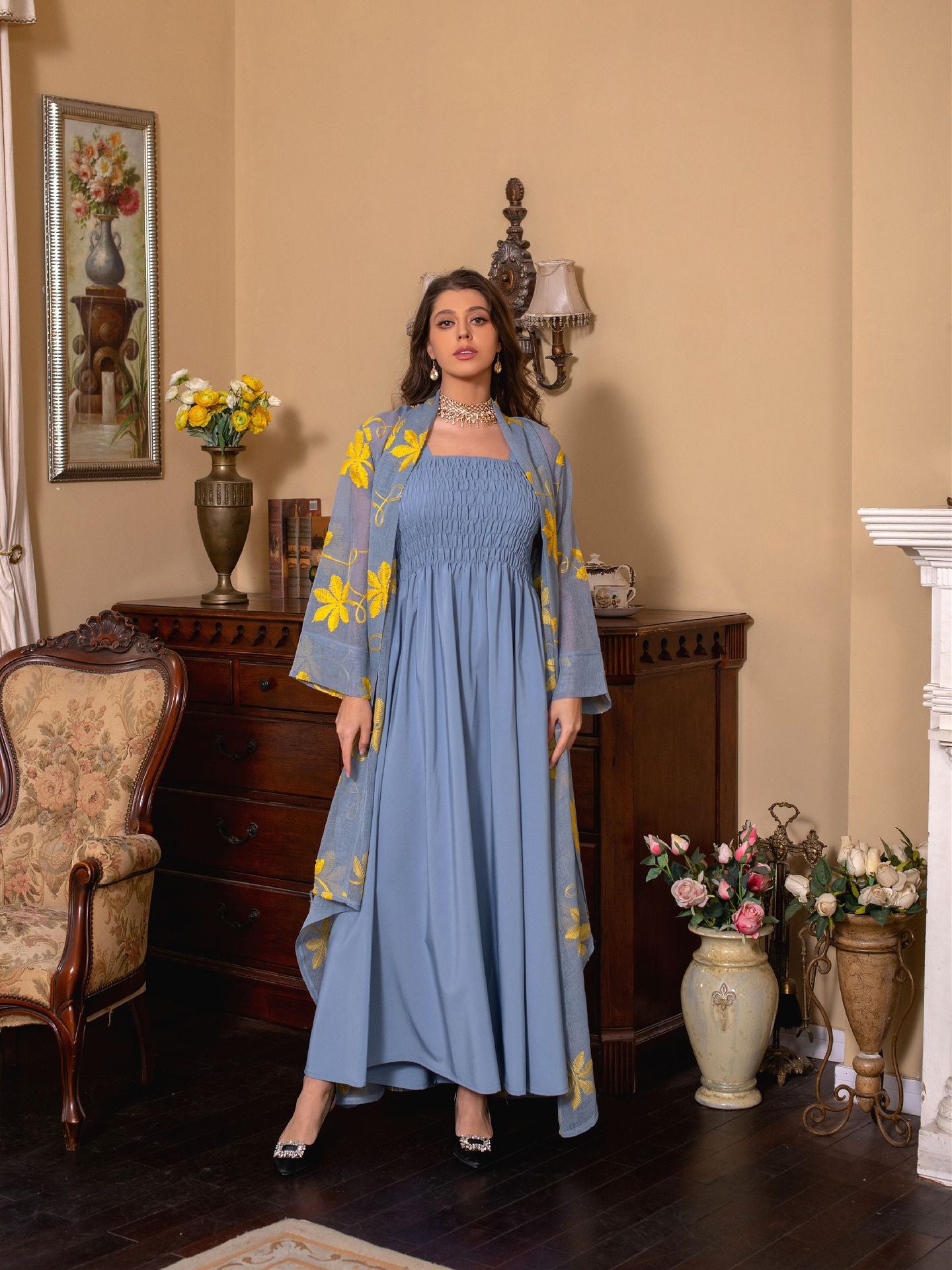 جلابية قطعتين للمناسبات تصميم فستان سهرة - Lagonna | لاقونا جلابية قطعتين للمناسبات تصميم فستان سهرة - Lagonna | لاقونا