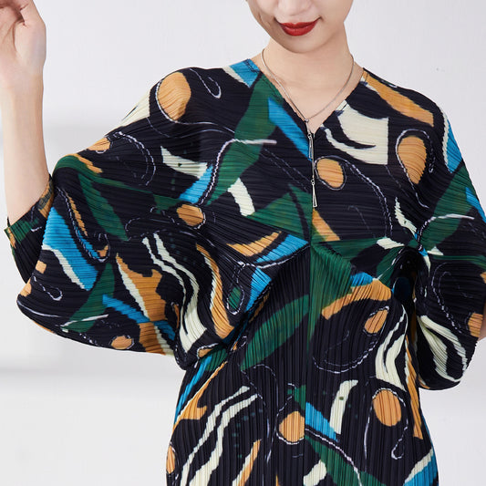 فستان سهره تصميم عصري جذاب لون اسود مع اشكال هندسية - Lagonna | لاقونا