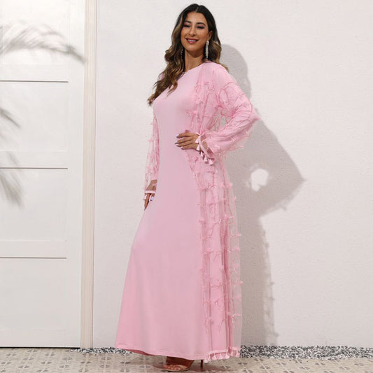 فستان ناعم بتطريز كامل الفستان - Lagonna | لاقونا