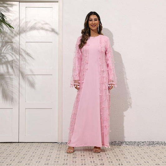 فستان ناعم بتطريز كامل الفستان - Lagonna | لاقونا