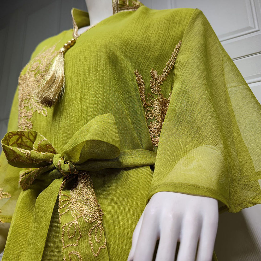 جلابية عصرية مطرزة تنورة كشكش - Lagonna | لاقونا جلابية عصرية مطرزة تنورة كشكش - Lagonna | لاقونا