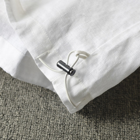 قميص رجالي كتان تصميم شيرت لون ابيض سادة - Lagonna | لاقونا قميص رجالي كتان تصميم شيرت لون ابيض سادة - Lagonna | لاقونا