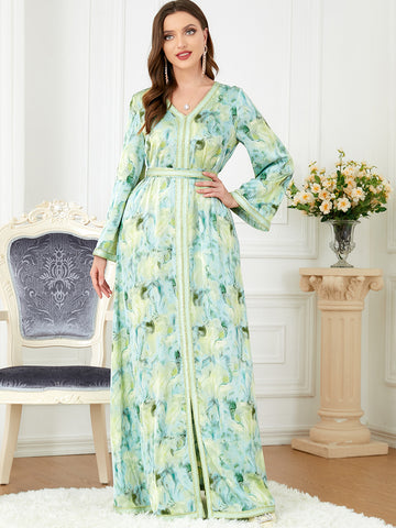 جلابية مشجرة زهور قفطان - Lagonna | لاقونا جلابية مشجرة زهور قفطان - Lagonna | لاقونا