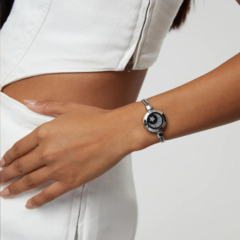 سوار ذكي سلسة انيقة فضية و اسود - Lagonna | لاقونا سوار ذكي سلسة انيقة فضية و اسود - Lagonna | لاقونا