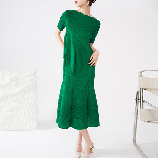 فستان تصميم كروي اكمام قصيرة متعدد الالوان
