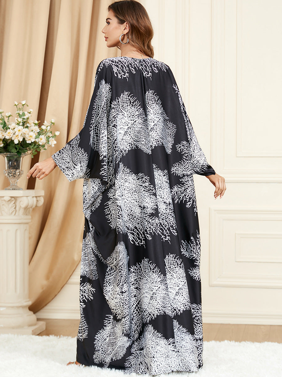 جلابية فضفاضة اكمام فراشة - Lagonna | لاقونا جلابية فضفاضة اكمام فراشة - Lagonna | لاقونا