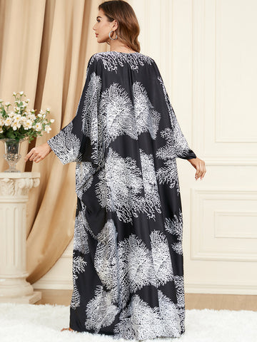 جلابية فضفاضة اكمام فراشة - Lagonna | لاقونا جلابية فضفاضة اكمام فراشة - Lagonna | لاقونا