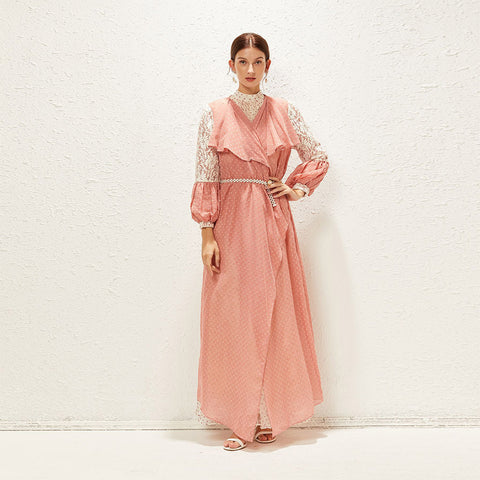 جلابية شيفون مطرزة أنيق وفضفاض - Lagonna | لاقونا جلابية شيفون مطرزة أنيق وفضفاض - Lagonna | لاقونا