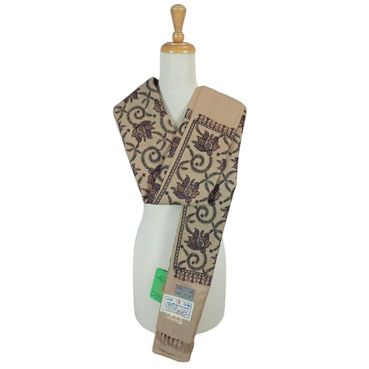 شال كشميري بني غامق مطرز - Lagonna | لاقونا