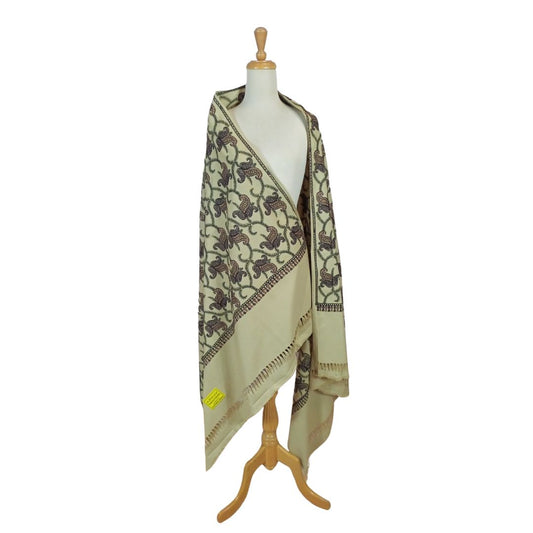 شال كشميري بني طويل مطرز - Lagonna | لاقونا