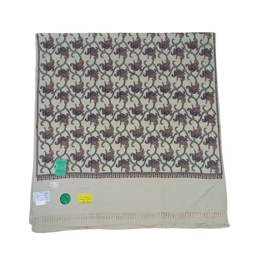 شال كشميري بني طويل مطرز - Lagonna | لاقونا