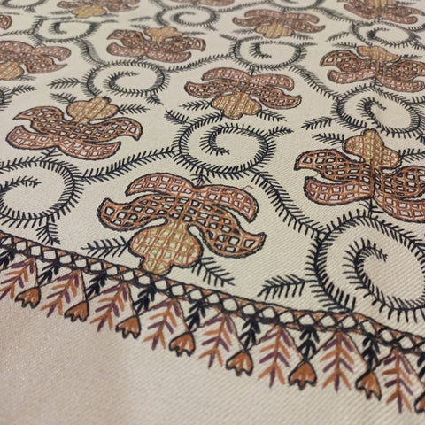 شال كشميري بني غامق مطرز - Lagonna | لاقونا شال كشميري بني غامق مطرز - Lagonna | لاقونا