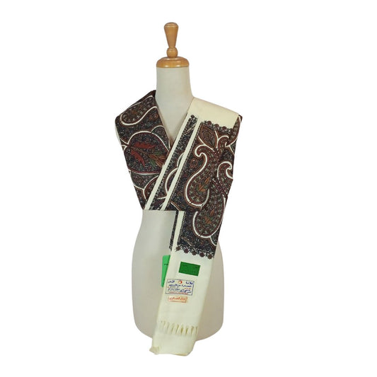 شال فاخر ابيض تطريز اسلامي - Lagonna | لاقونا