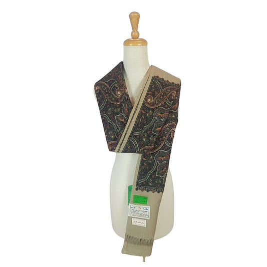 شال كشميري بني غامق فاخر تطريز اسلامي - Lagonna | لاقونا