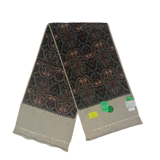 شال كشميري بني غامق فاخر تطريز اسلامي - Lagonna | لاقونا