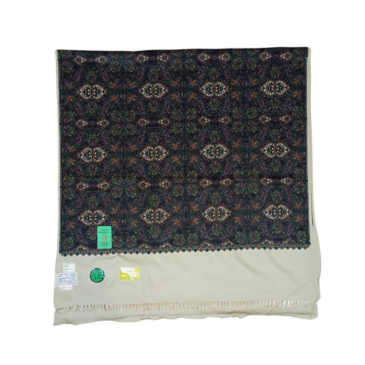 شال كشميري فاخر بني مطرز طول مترين - Lagonna | لاقونا