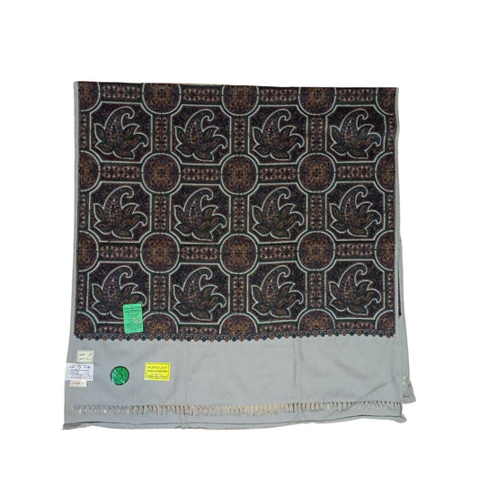 شال كشميري فاخر رمادي مطرز طول مترين - Lagonna | لاقونا