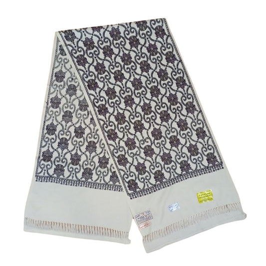 شال كشميري ابيض تطريز شرقي - Lagonna | لاقونا