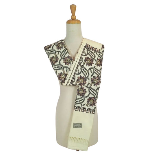 شال كشميري ابيض تطريز اسلامي - Lagonna | لاقونا