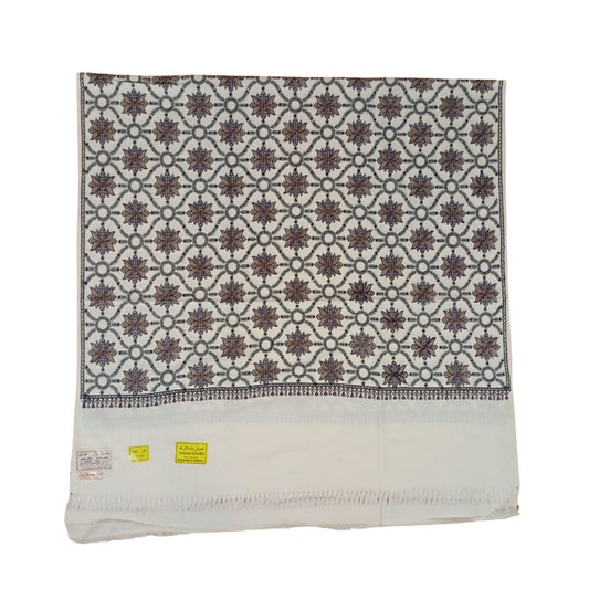 شال كشميري ابيض تصميم شرقي - Lagonna | لاقونا