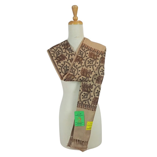 شال كشميري بني تطريز كامل - Lagonna | لاقونا