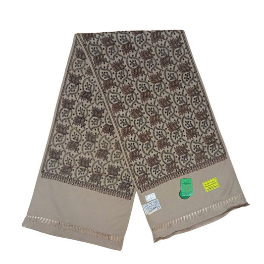 شال كشميري بني تطريز كامل - Lagonna | لاقونا