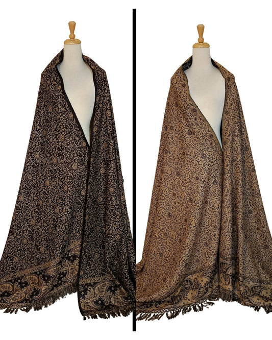 شال كشميري شتوي فاخر بوجهين