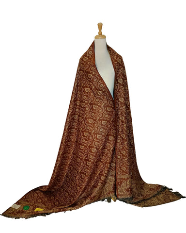 شال كشميري أحمر فاخر شال كشميري أحمر فاخر