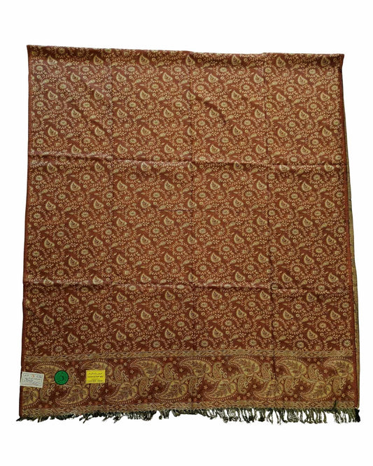 شال كشميري أحمر فاخر