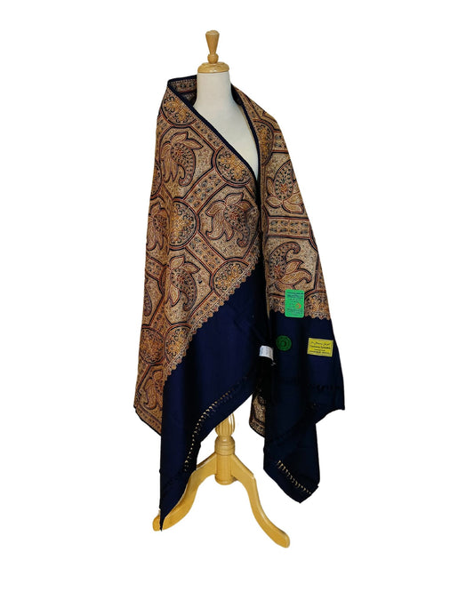 شال كشميري ملكي كحلي