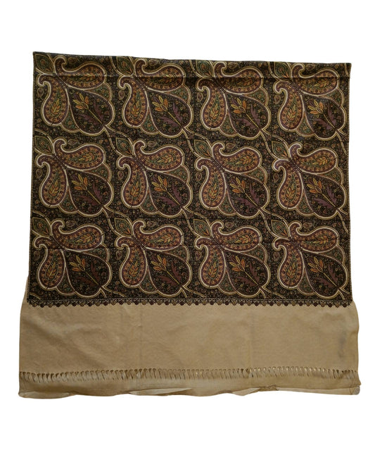 شال كشميري فاخر باللون البني