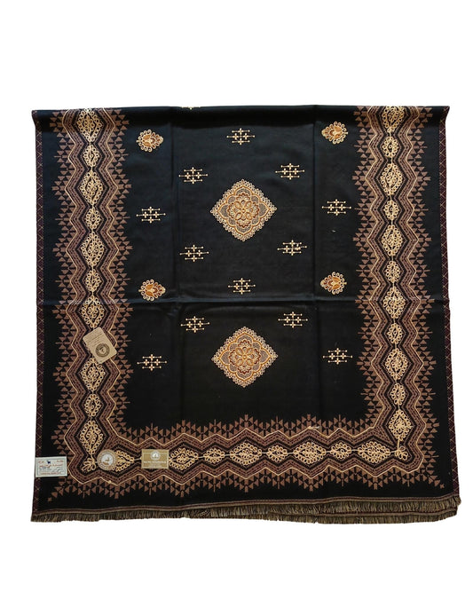 شال كشميري تراثي اسود