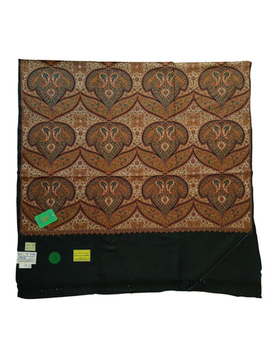 شال كشميري فاخر اسود مطرز طول مترين شال كشميري فاخر اسود مطرز طول مترين