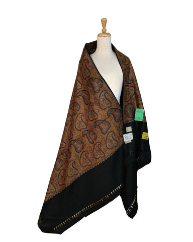 شال كشميري فاخر اسود مطرز طول مترين شال كشميري فاخر اسود مطرز طول مترين