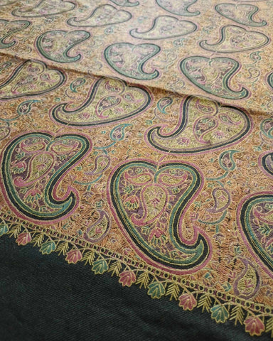 شال كشميري فاخر اسود مطرز طول مترين شال كشميري فاخر اسود مطرز طول مترين