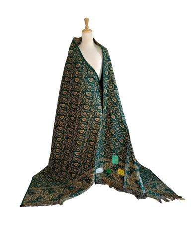 شال كشميري أخضر عشبي فاخر بوجهين شال كشميري أخضر عشبي فاخر بوجهين