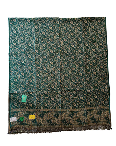 شال كشميري أخضر عشبي فاخر بوجهين شال كشميري أخضر عشبي فاخر بوجهين