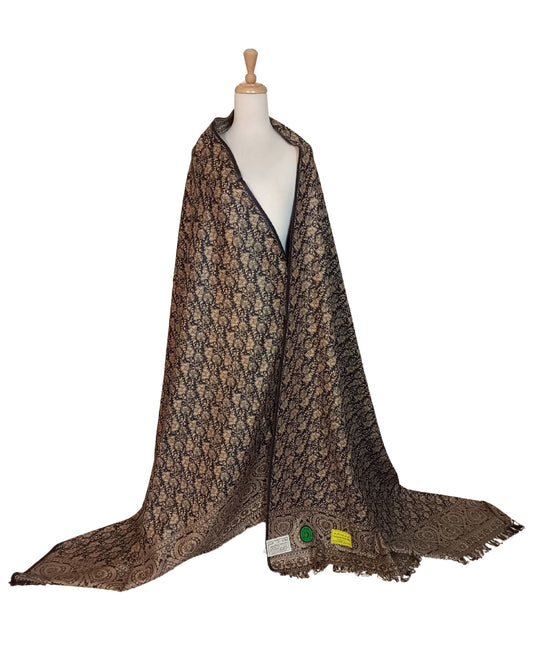 شال كشميري ملكي اسود