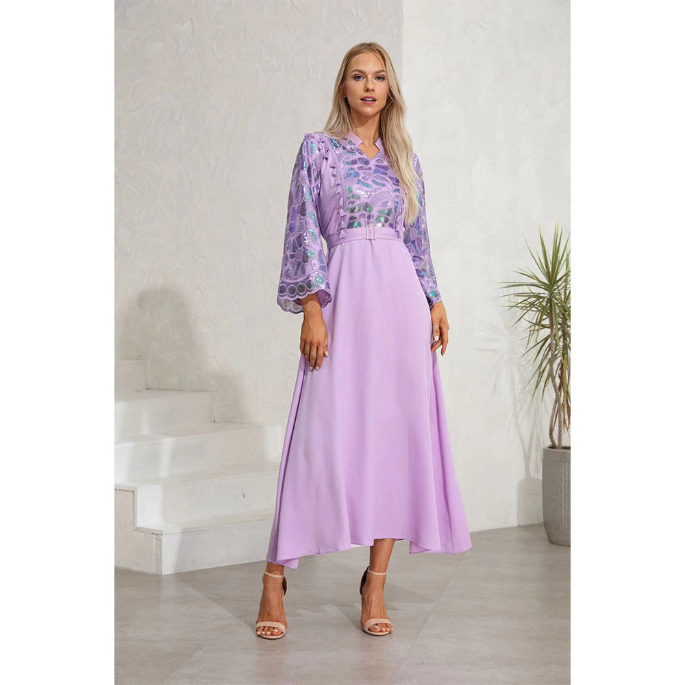 فستان سهرة انيق تطريز ترتر - Lagonna | لاقونا فستان سهرة انيق تطريز ترتر - Lagonna | لاقونا