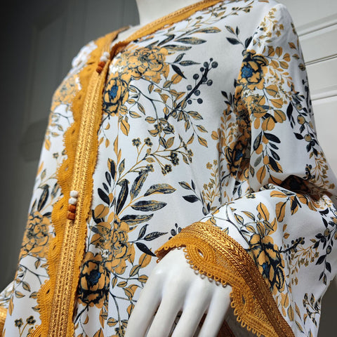 جلابية سهرة مشجرة انيقة و تطريز نحاسي - Lagonna | لاقونا جلابية سهرة مشجرة انيقة و تطريز نحاسي - Lagonna | لاقونا